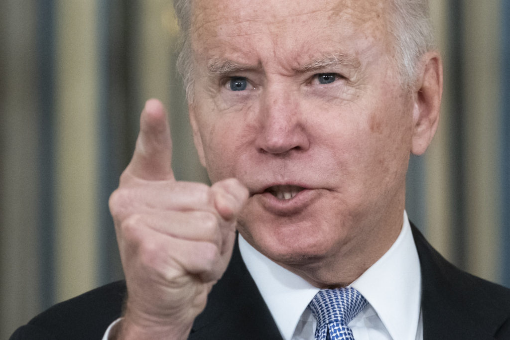 Truckers Warn Biden Vaccine Mandate Could Terminate 37% of Drivers During Supply Chain Crisis 1 President Joe Biden responds to a question about the U.S. border as he speaks in the State Dinning Room of the White House, Saturday, Nov. 6, 2021, in Washington. (AP Photo/Alex Brandon)