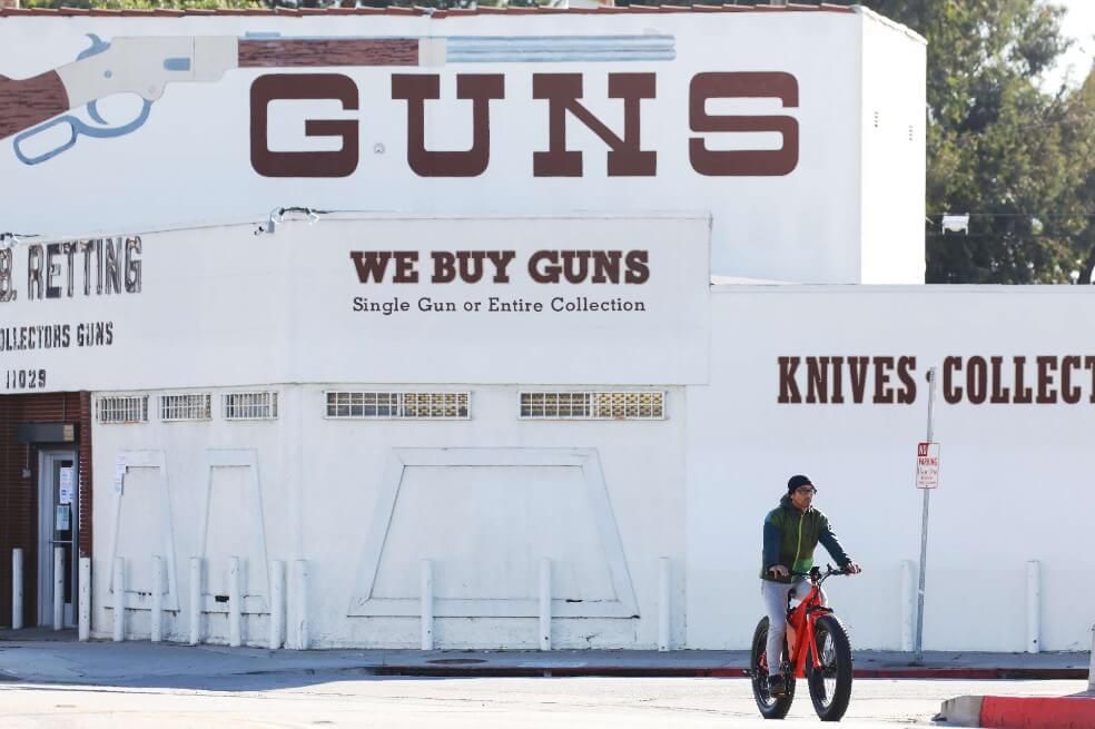 9th Circuit Court: Gun Store COVID Shutdowns Violated Constitution 1 CULVER CITY, CALIFORNIA - MARCH 24: A cyclist rides past the Martin B. Retting, Inc. guns store as the coronavirus pandemic continues on March 24, 2020 in Culver City, California. L.A. County Sheriff Alex Villanueva stated today that gun stores are nonessential businesses and must close as part of the ordered shuttering of L.A. County shops in efforts to stem the spread of COVID-19. (Photo by Mario Tama/Getty Images)