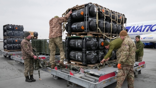 Javelin guided missile system game changer for Ukraine 1 Ukrainian servicemen unpack Javelin anti-tank missiles, delivered as part of the United States of America's security assistance to Ukraine, at the Boryspil airport, outside Kyiv, Ukraine, Friday, Feb. 11, 2022. British Prime Minister Boris Johnson said Thursday the Ukraine crisis has grown into