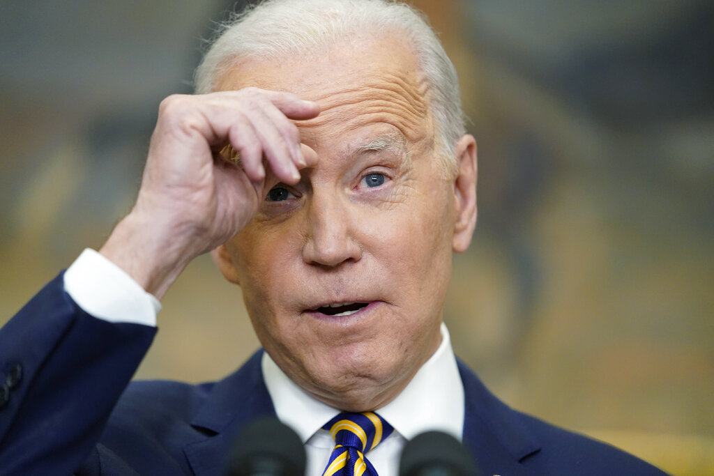 Saudi Arabia, UAE reportedly snub Biden over oil, Ukraine crisis 1 President Joe Biden announces a ban on Russian oil imports, toughening the toll on Russia's economy in retaliation for its invasion of Ukraine, Tuesday, March 8, 2022, in the Roosevelt Room at the White House in Washington. (AP Photo/Andrew Harnik)
