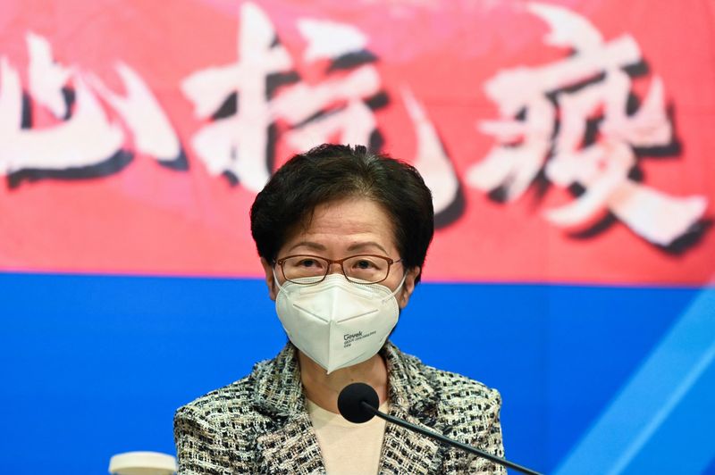 Hong Kong leader says British judges’ resignations ‘politically motivated’ 1 Hong Kong Chief Executive Carrie Lam speaks during a news conference, in Hong Kong